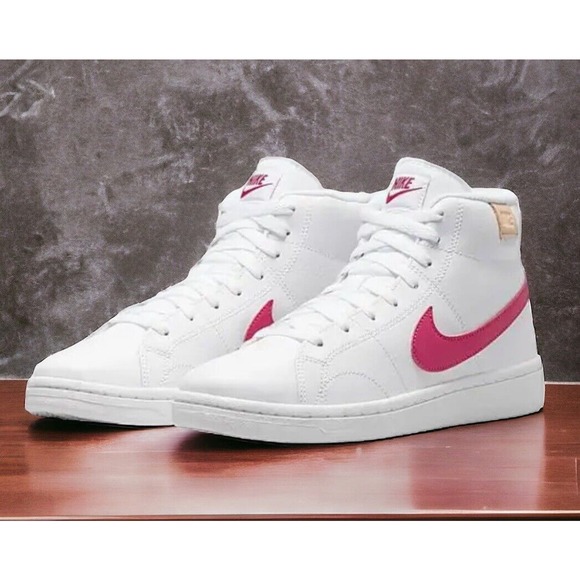 Nike Court Royale 2 Mid CT1725 White Pink Workout Shoes Womens 8.5 NEW In Box - Picture 12 of 12